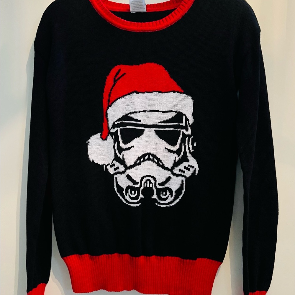 Star Wars Black and Red Stormtrooper Holiday Sweater Size S